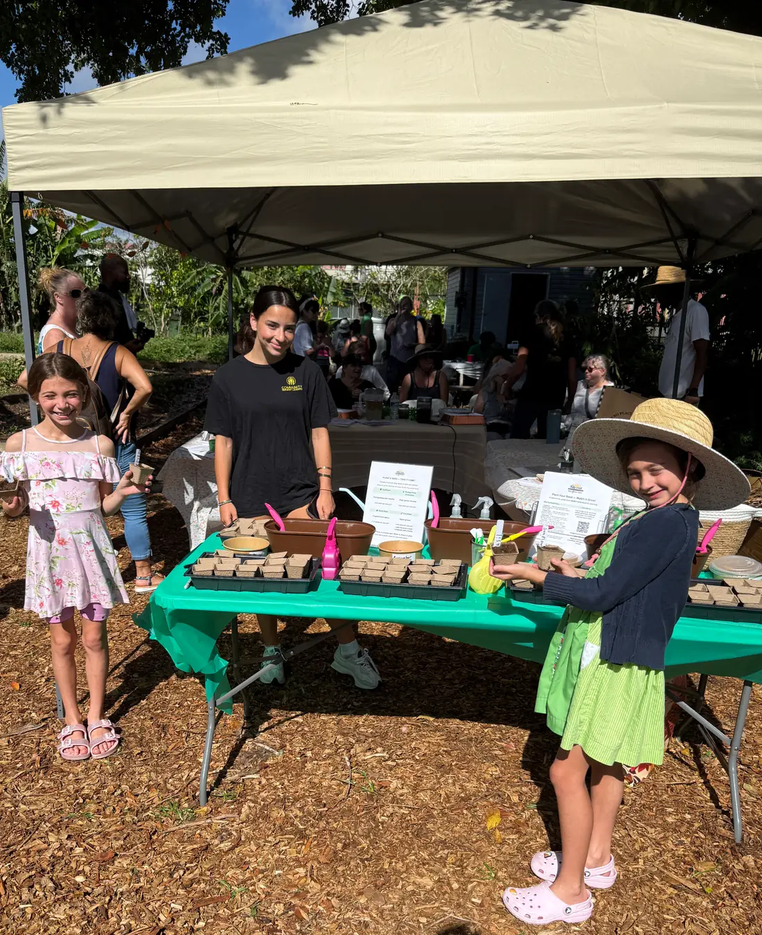 Community members gathered for a MetM garden workshop